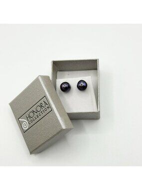 Honora Purple Cultured Pearl Earrings With Stainless Steel Backs